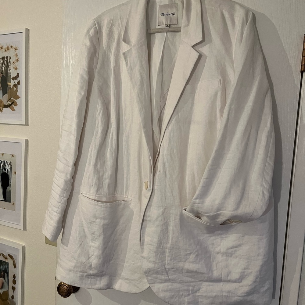 White Linen Blazer